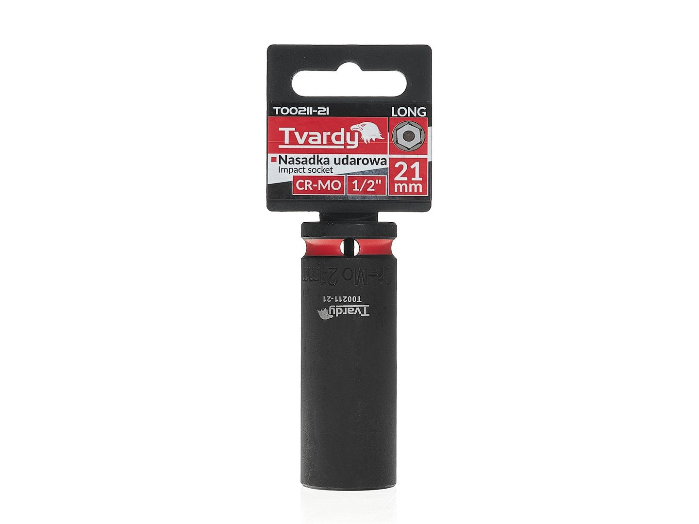 Cheie tubulara de impact lunga in 6 puncte 1 / 2", 21 mm, Cr-Mo, Tvardy T00211-21