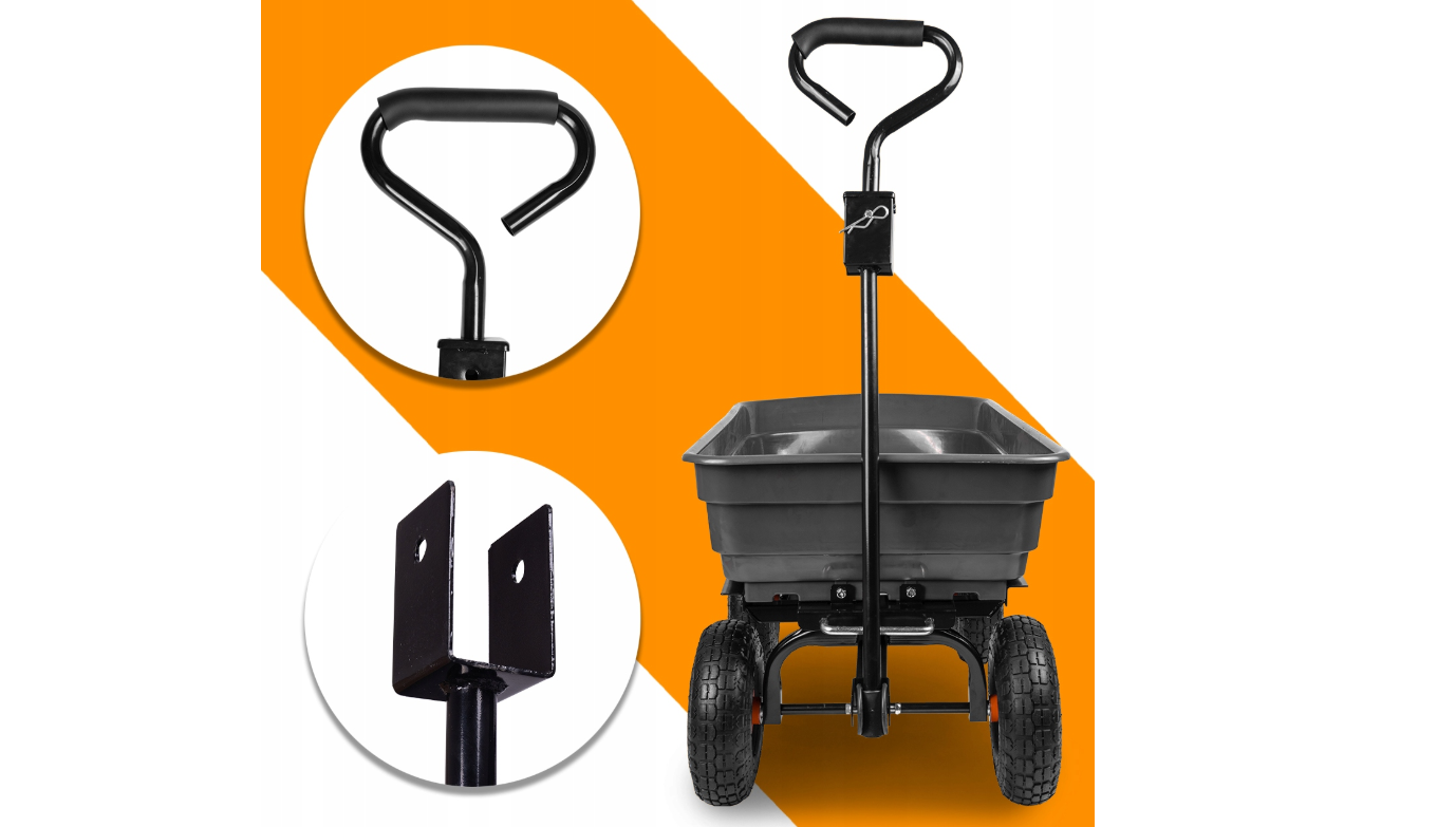 Carucior de gradina Sunwaal, capacitate maxima 300 kg, 75 l, MalTec 112818