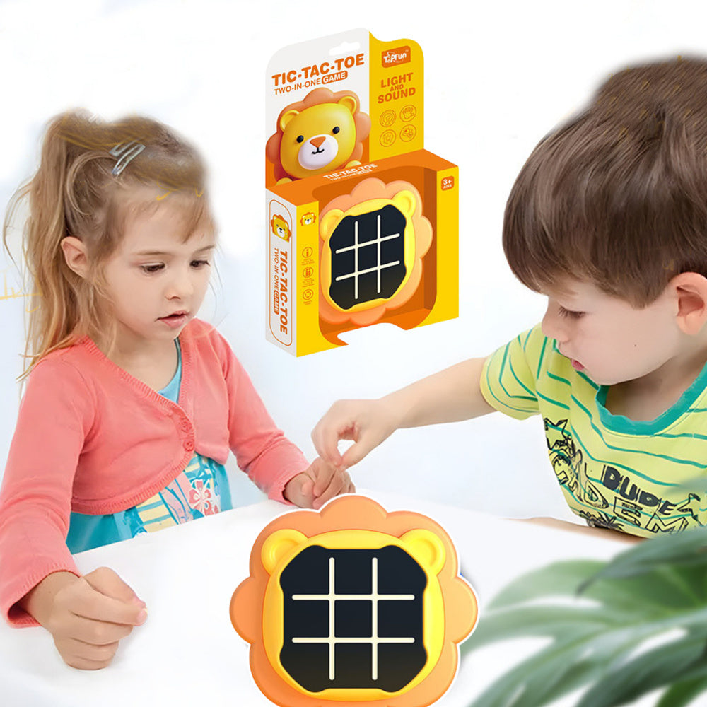 Joc electronic 3 in 1 Tic Tac Toe leu, portocaliu / galben, Lean 21373