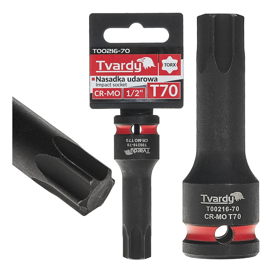 Cheie tubulara de impact TORX 1 / 2", T70, Cr-Mo, Tvardy T00216-70