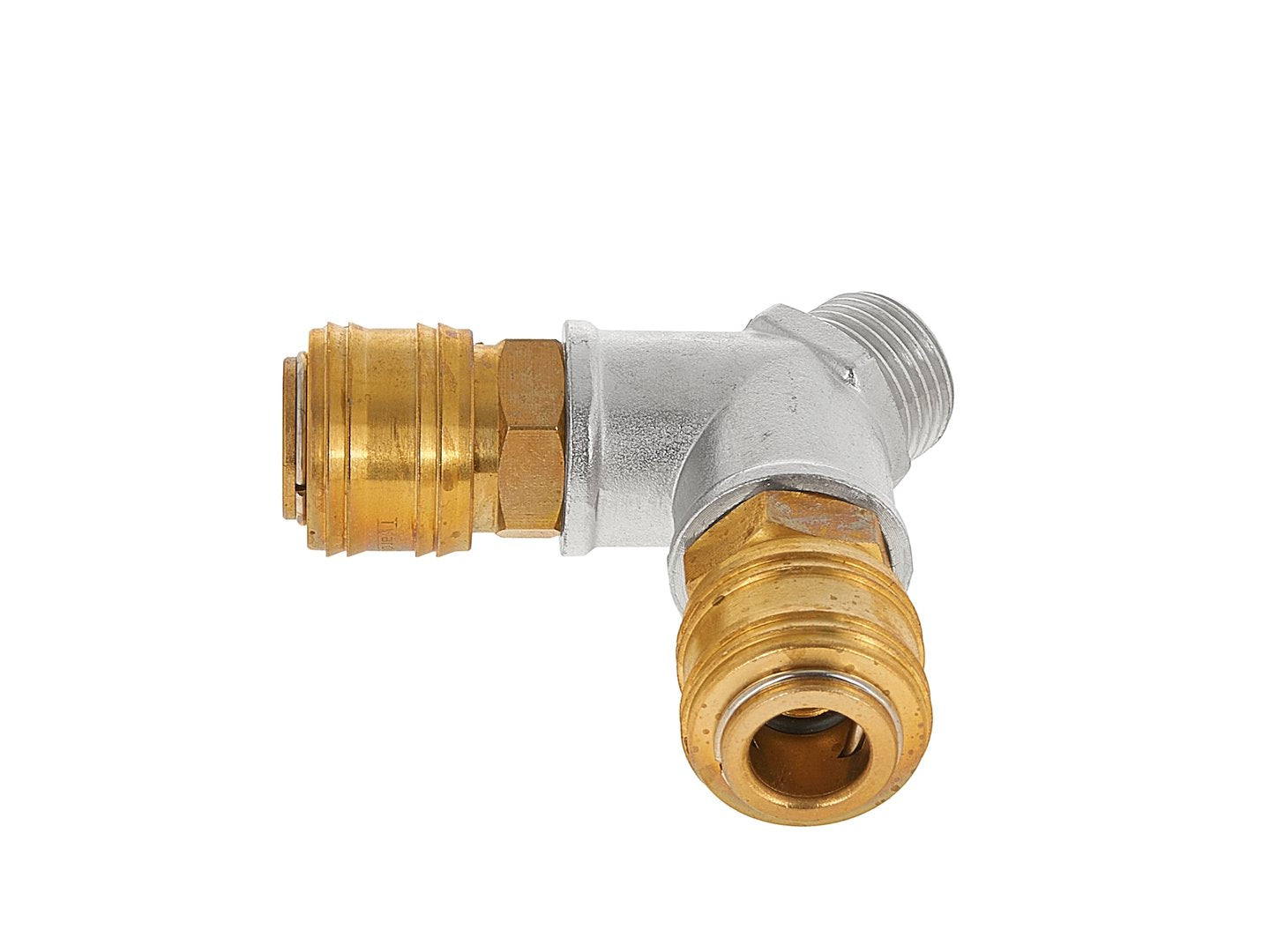 Racord T din alama GZ 1 / 2" cu conectori rapizi, Tvardy T00295