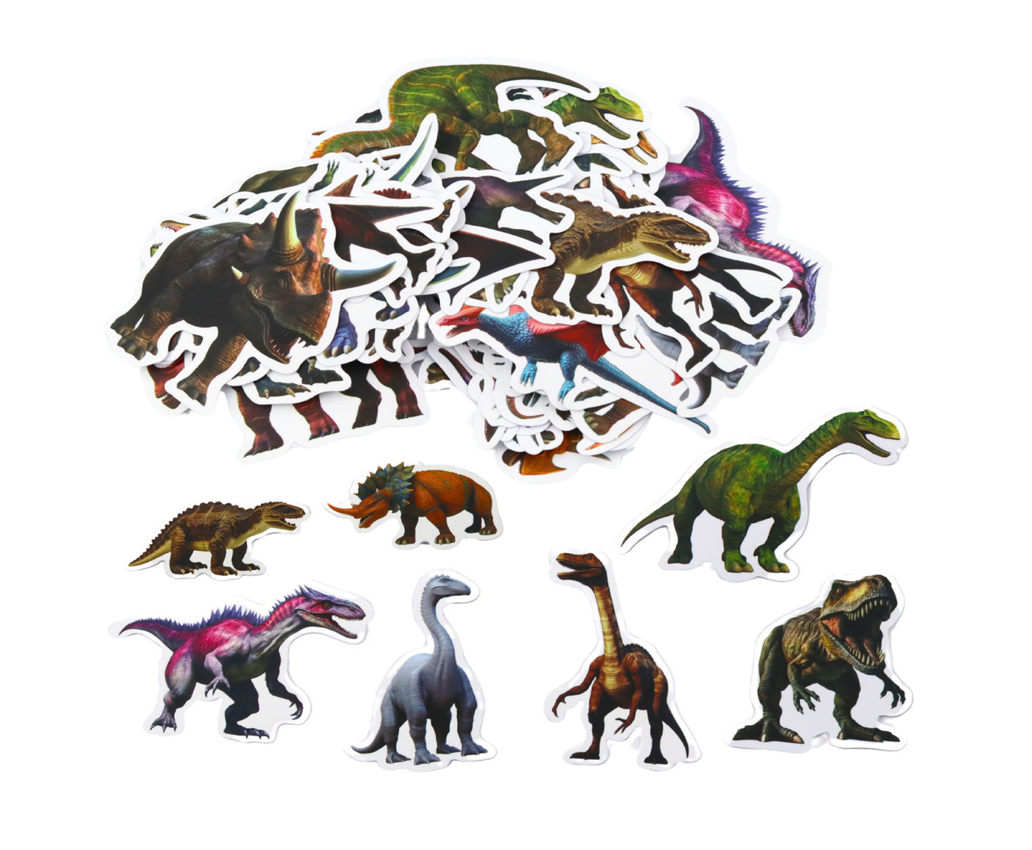 Set 50 stickere decorative cu dinozauri, 4-7cm, 50 bucati, Lean 25059