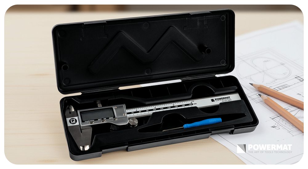 Subler electronic cu afisaj LCD PM-SUW-150ETN, 0-150 mm, Powermat PM1474