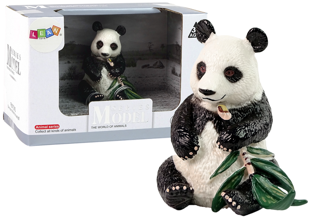 Figurina de colectie urs panda cu bambus, 7.5 x 6 x 6 cm, Lean 12292