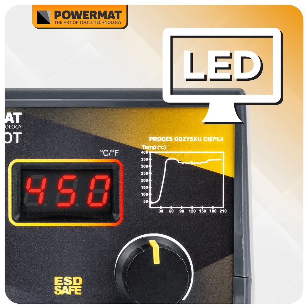Statie de lipit cu temperatura reglabila PM-SLU-100T, 100 W, Powermat PM1393