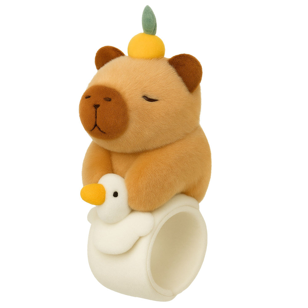 Bratara pentru copii cu capybara si ratusca, 23 cm, maro / alb, Lean 27546