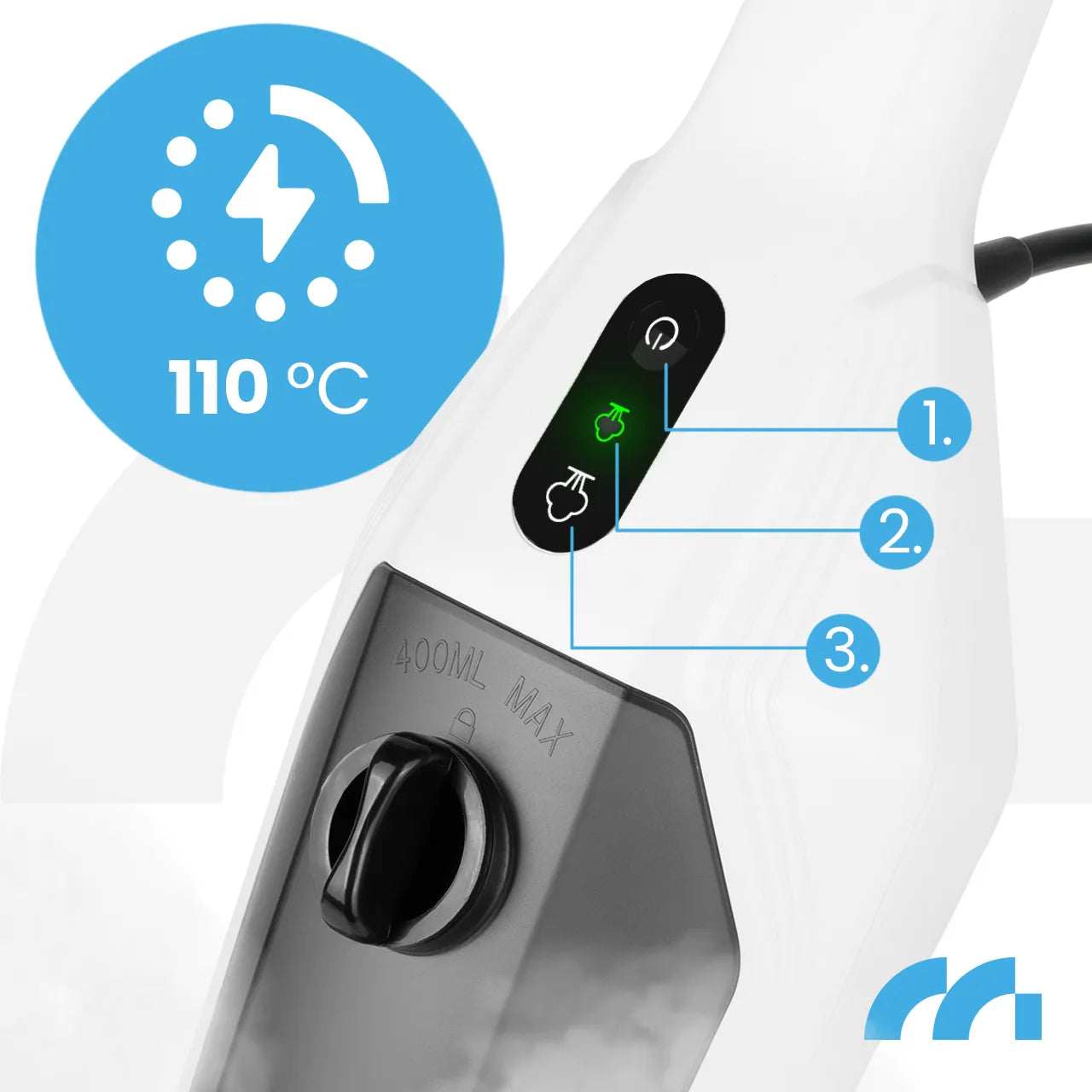 Mop electric multifunctional cu abur si accesorii SteamExpert HDS4600W, 2000 W, MalTec 113483