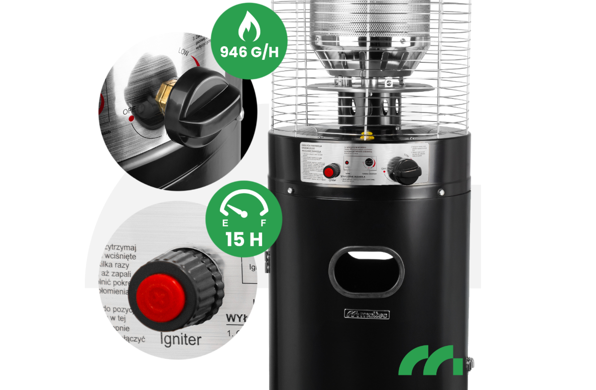 Incalzitor pentru terasa pe gaz, 13 kW, MalTec 112526