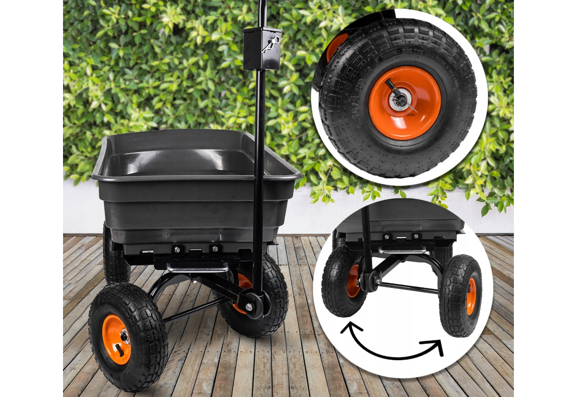 Carucior de gradina Sunwaal, capacitate maxima 300 kg, 75 l, MalTec 112818