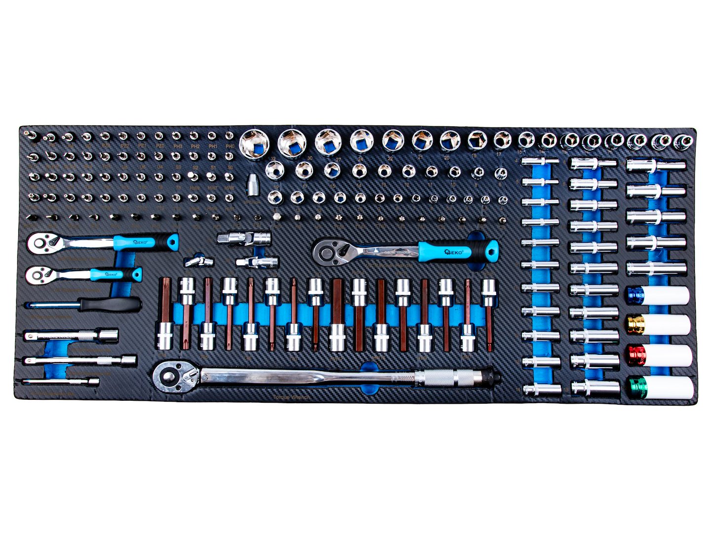 Dulap de scule pentru atelier, 12 sertare, 501 bucati, Geko G10834