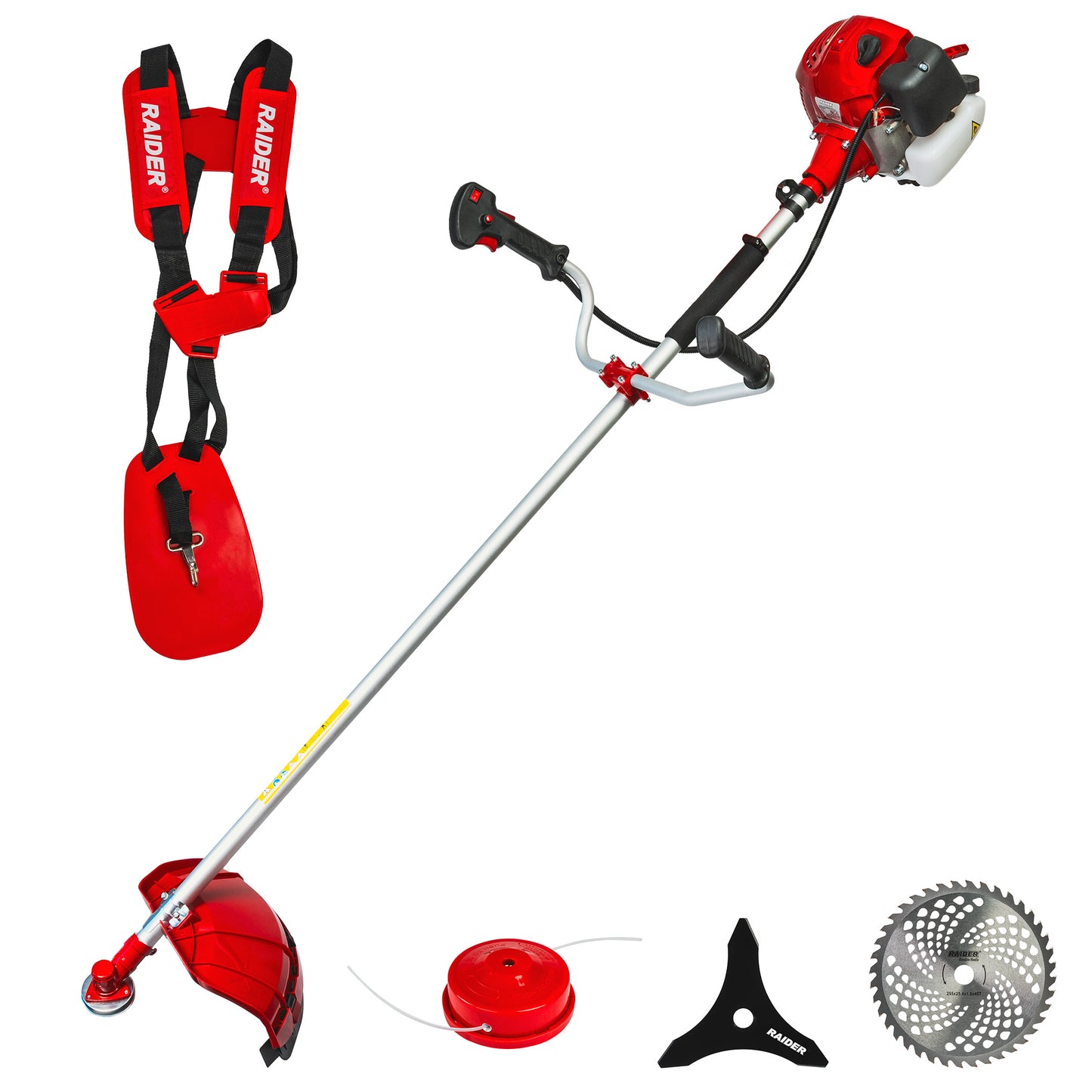 Motocoasa pe benzina cu accesorii RD-GBC27 2K, 2.2 kW, 28 mm, Raider 075027