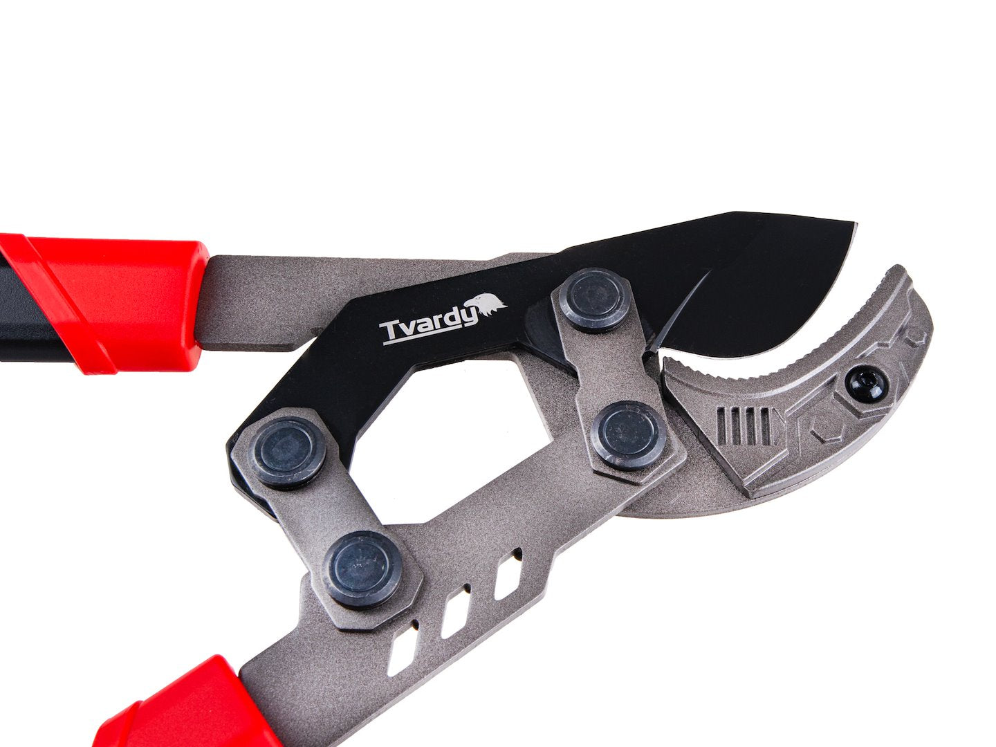 Foarfeca telescopica de gradina cu lama tip nicovala si angrenaj, 730 - 970 mm, 65 Mn, PTFE, Tvardy T07426