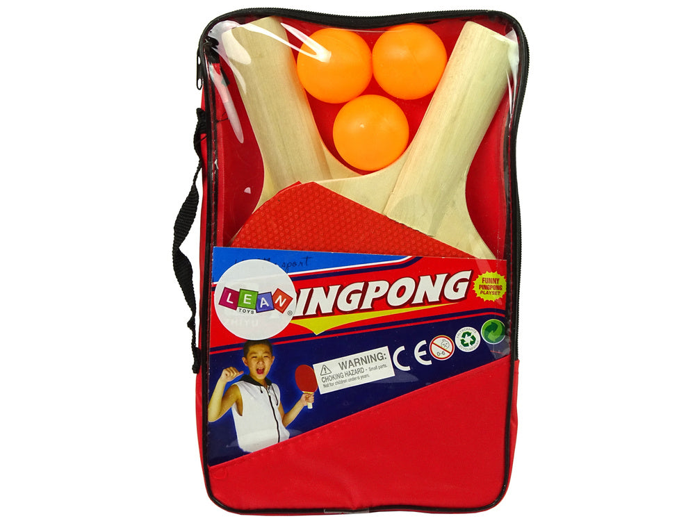 Set 2 palete de ping-pong + 3 mingi, rosu / negru, Lean 10479