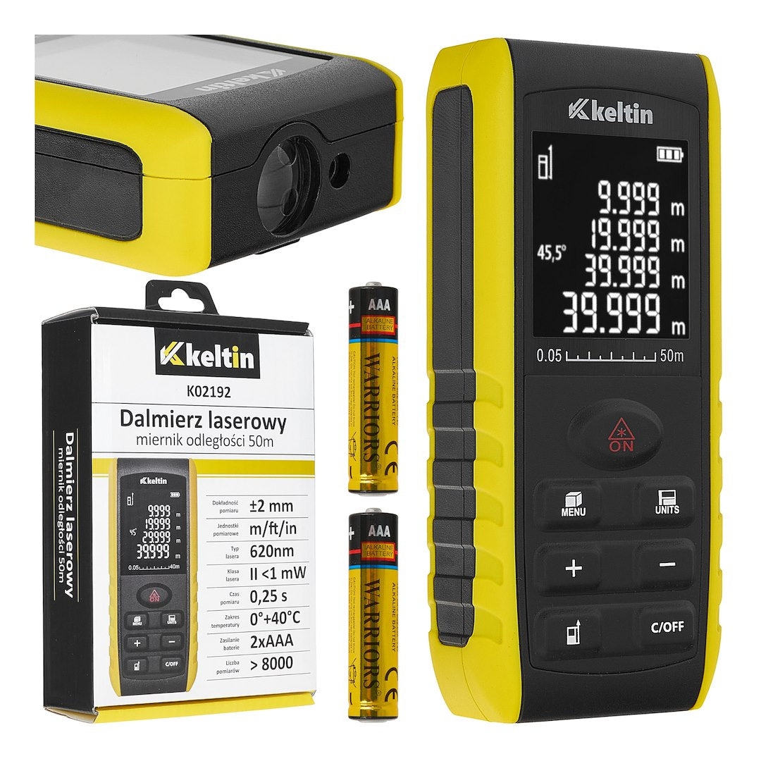 Telemetru laser, distanta maxima 60 m, Keltin K02192
