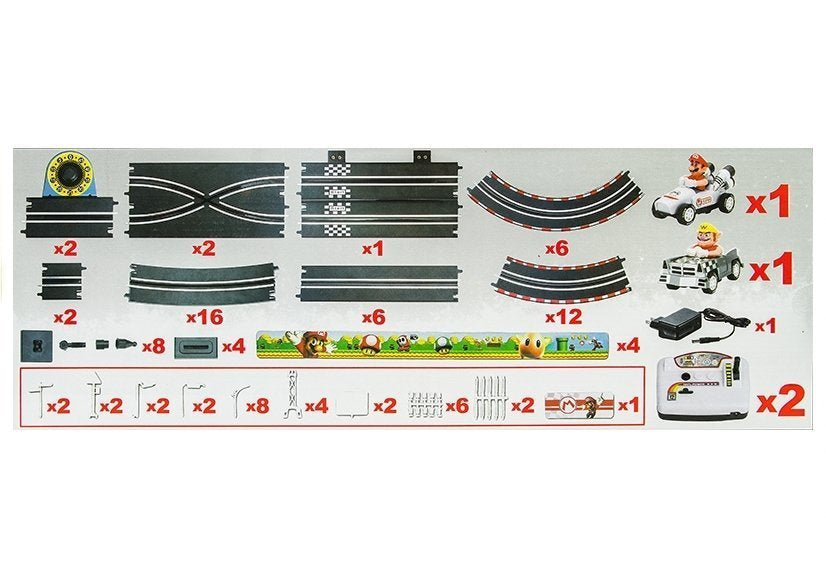 Circuit de curse cu 2 masinute Mario RC, 452 cm, 20 km / h, Lean 1588