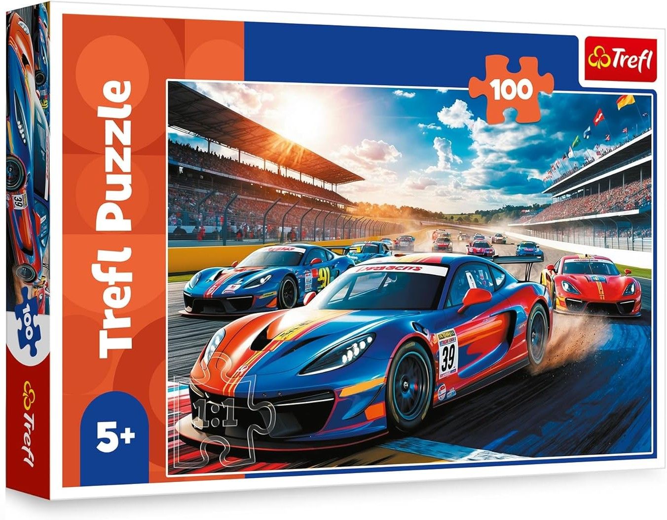 Puzzle Masina de curse, 410 x 275 mm, 100 piese, Lean 27025
