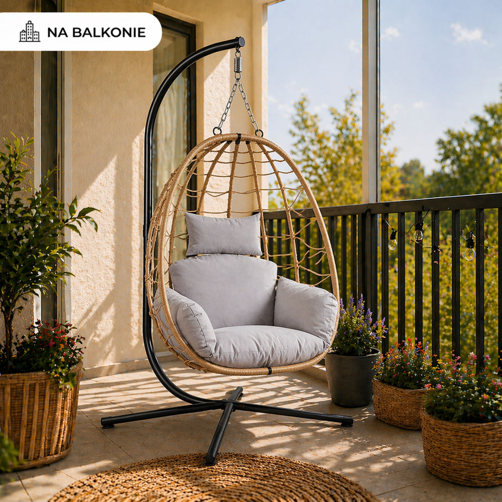 Balansoar suspendat de gradina Cocoon, maro, 110 cm, Lean 30644