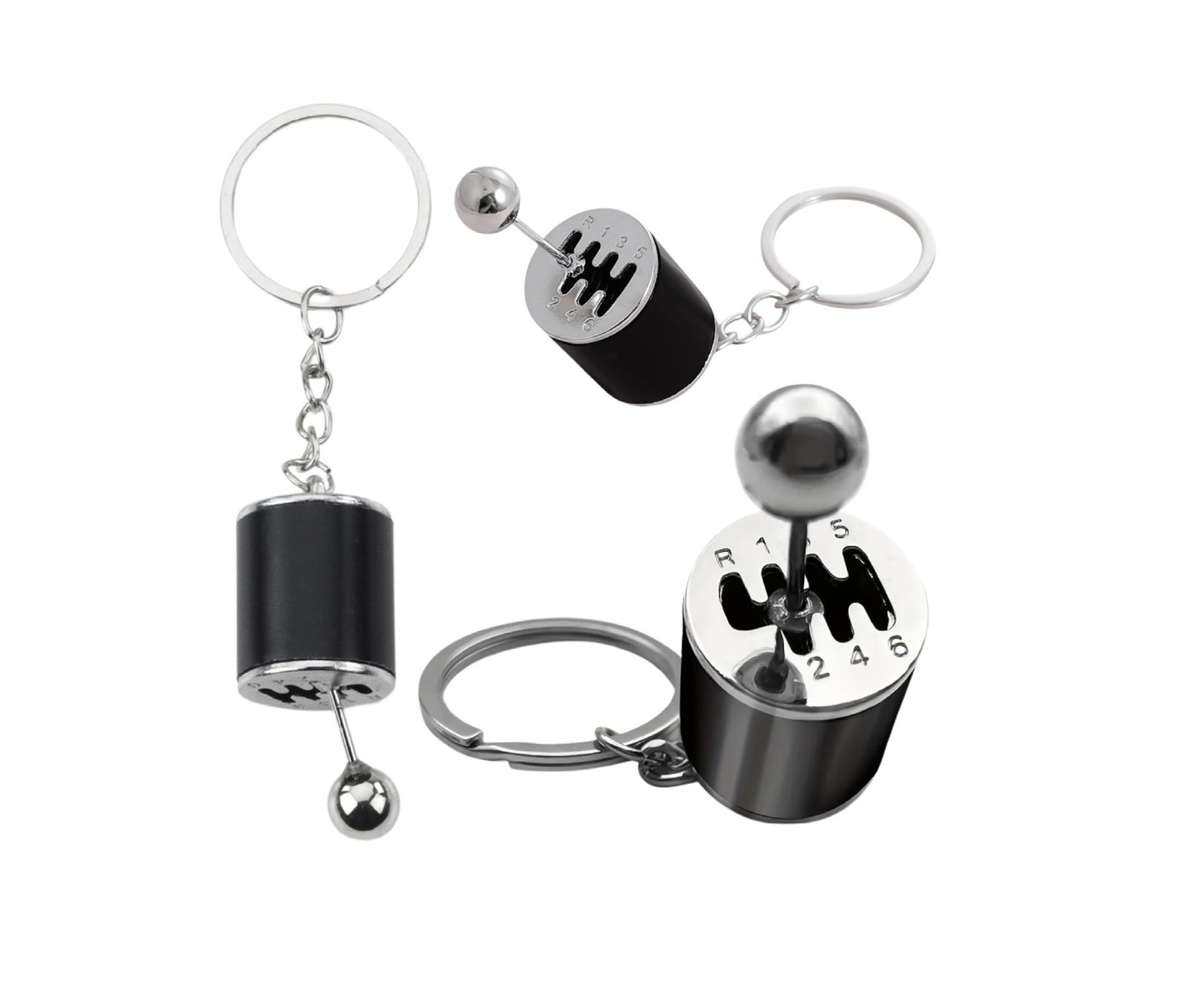 Breloc metalic pentru chei cutie de viteze, 5 x 2.5 cm, negru, Lean 26208