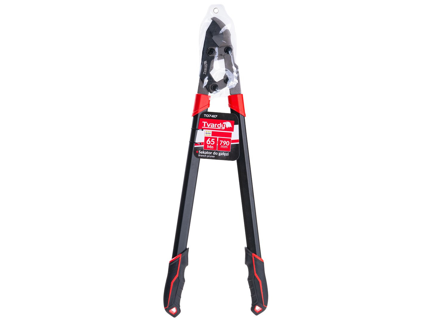 Foarfeca de gradina cu lama transversala si angrenaj, 790 mm, 65 Mn, PTFE, Tvardy T07417