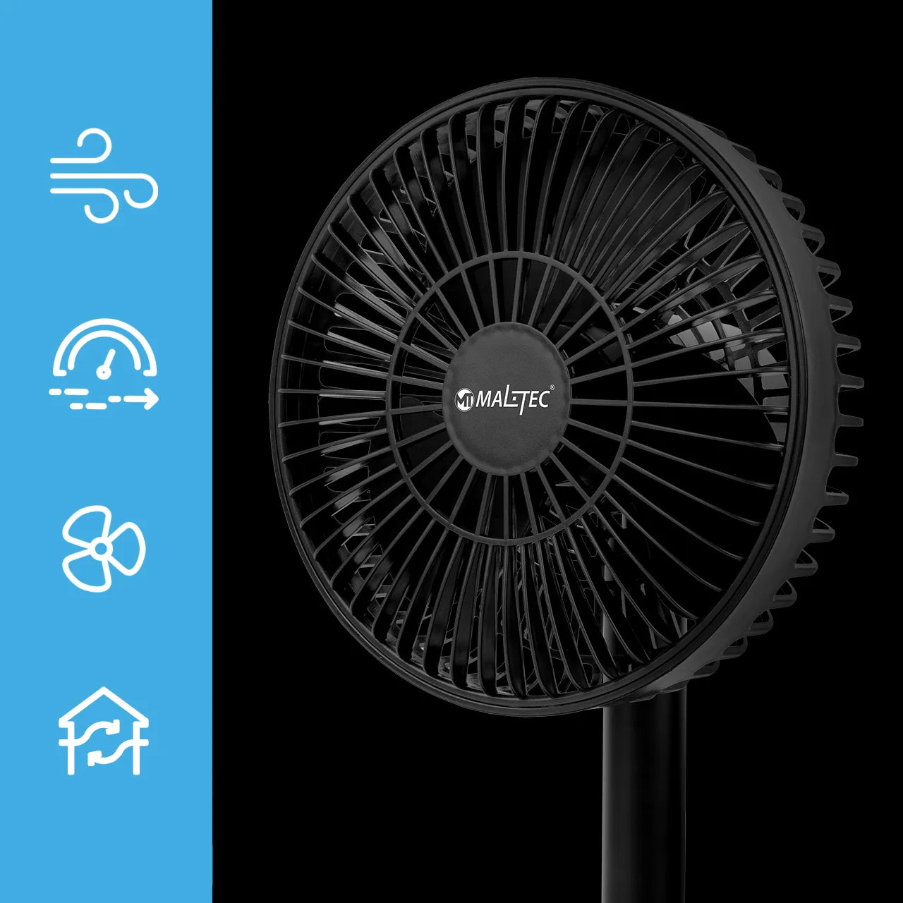 Ventilator de birou cu incarcare USB, 5 W, MalTec 111390