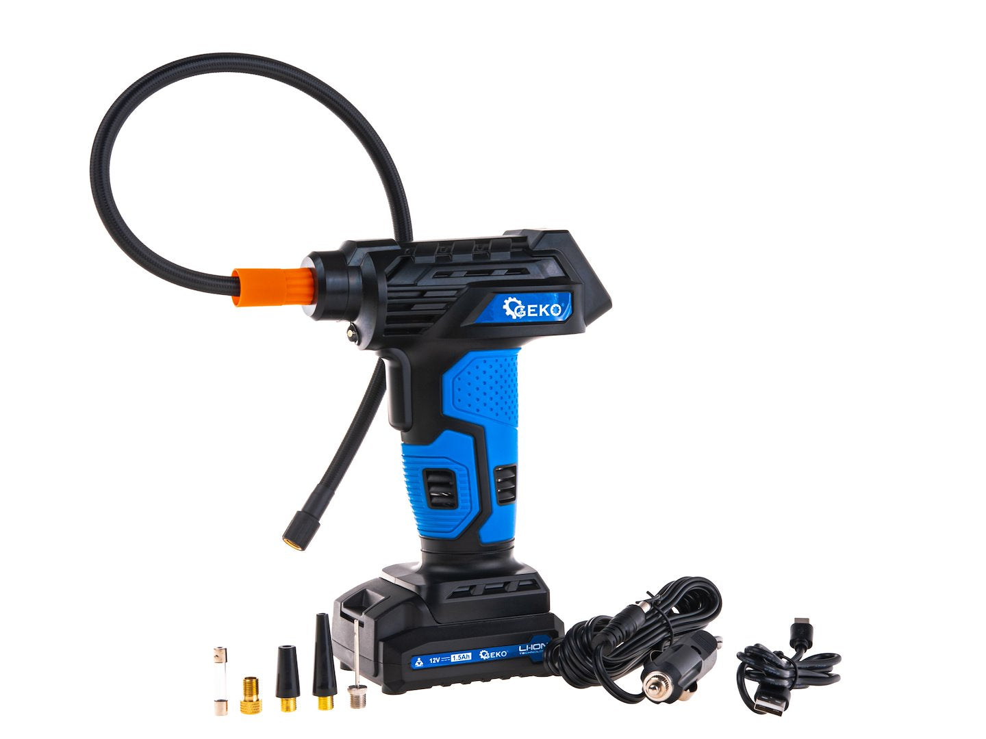 Compresor auto fara fir, 12 V, afisaj LCD, 0.2-10.3 bar, Geko G80649