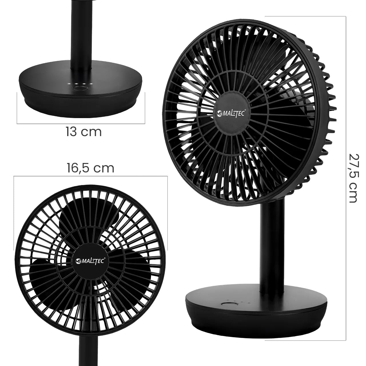 Ventilator de birou cu incarcare USB, 5 W, MalTec 111390