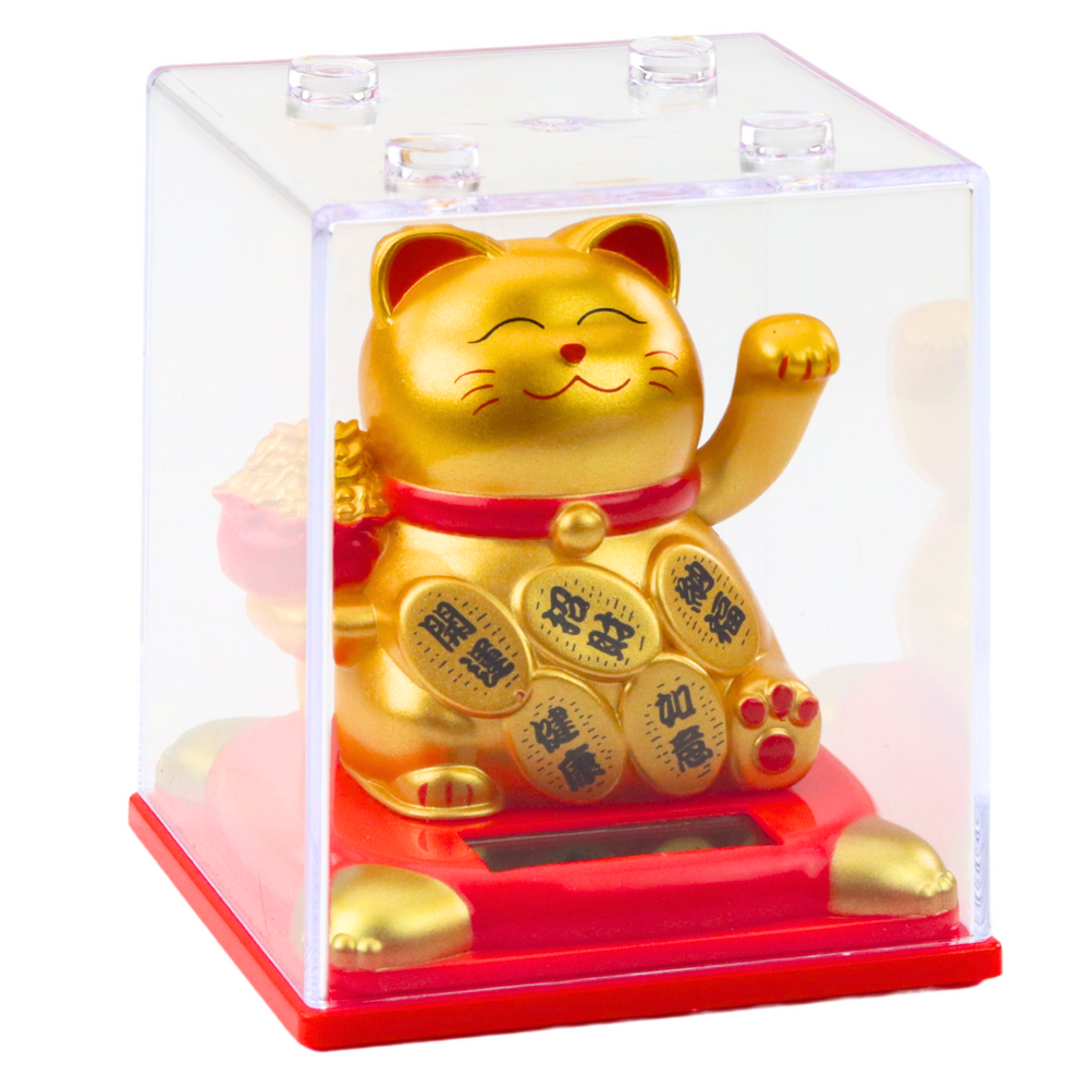 Figurina chinezeasca a Norocului cu mecanism solar, 9.5 x 8 x 8 cm, Lean 24557