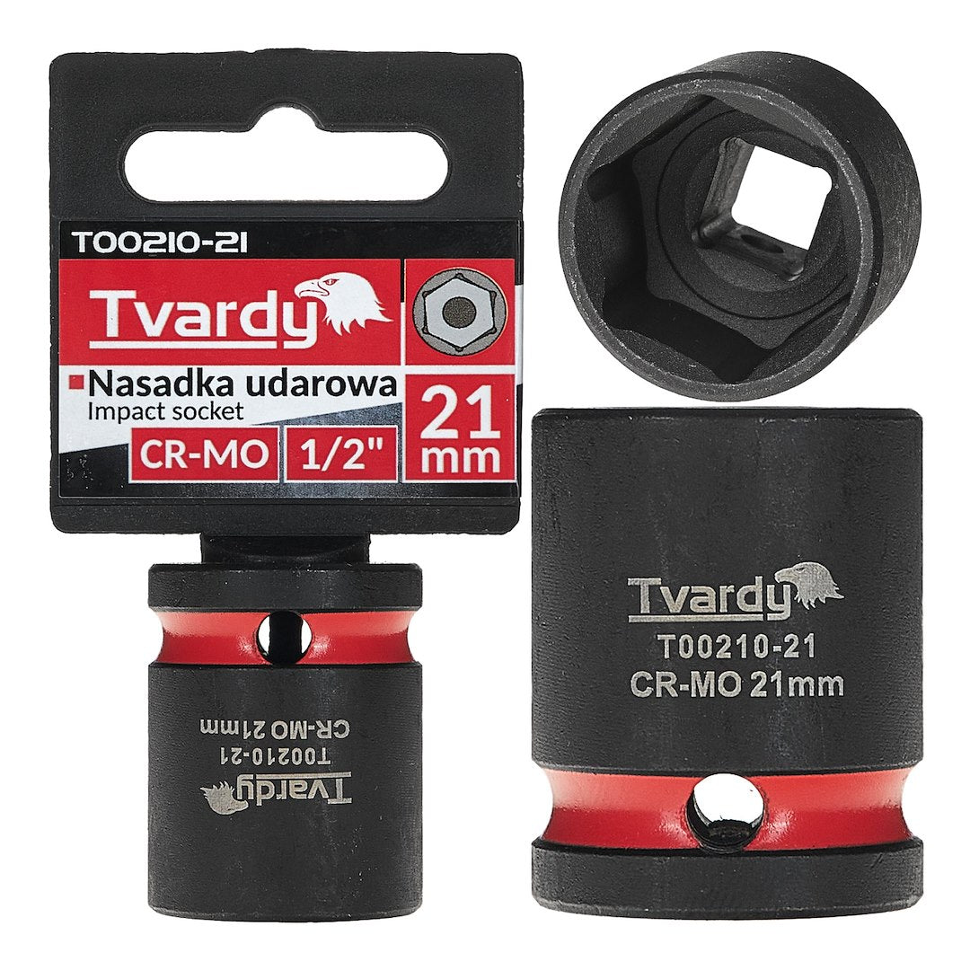 Cheie tubulara de impact in 6 puncte, 1 / 2", 21 mm, Tvardy T00210-21