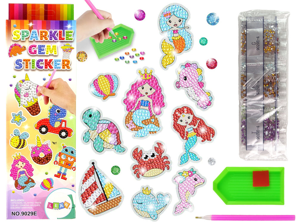 Kit broderie cu diamante Sea World Animals, multicolor, Lean 14965