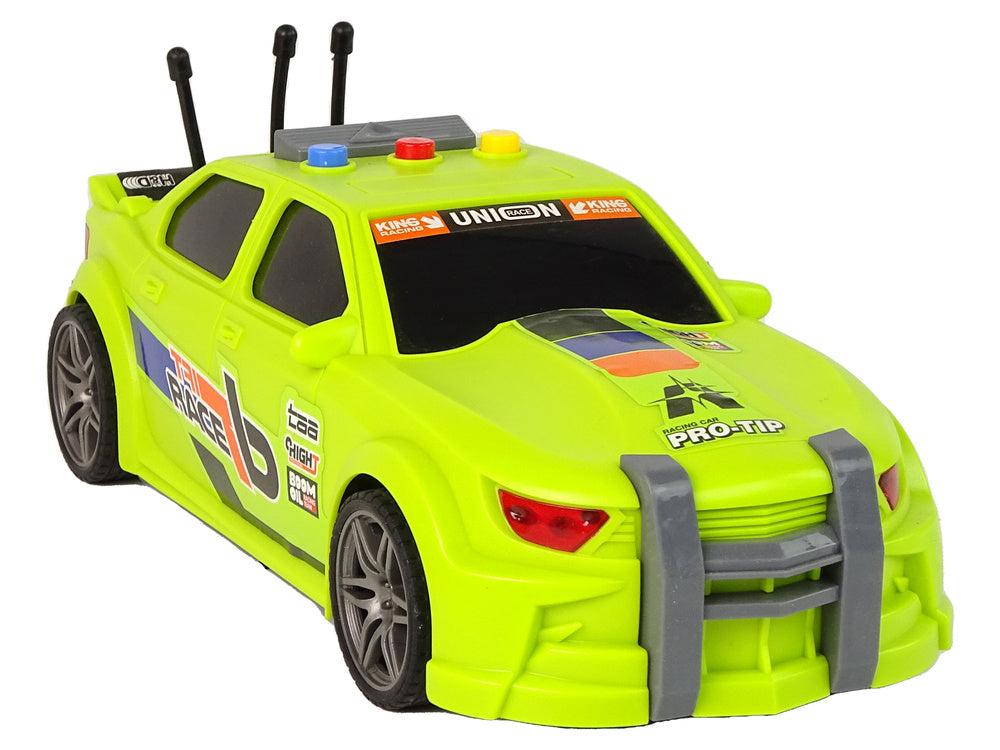 Masinuta sport cu efecte sonore si luminoase, verde, Lean 13597