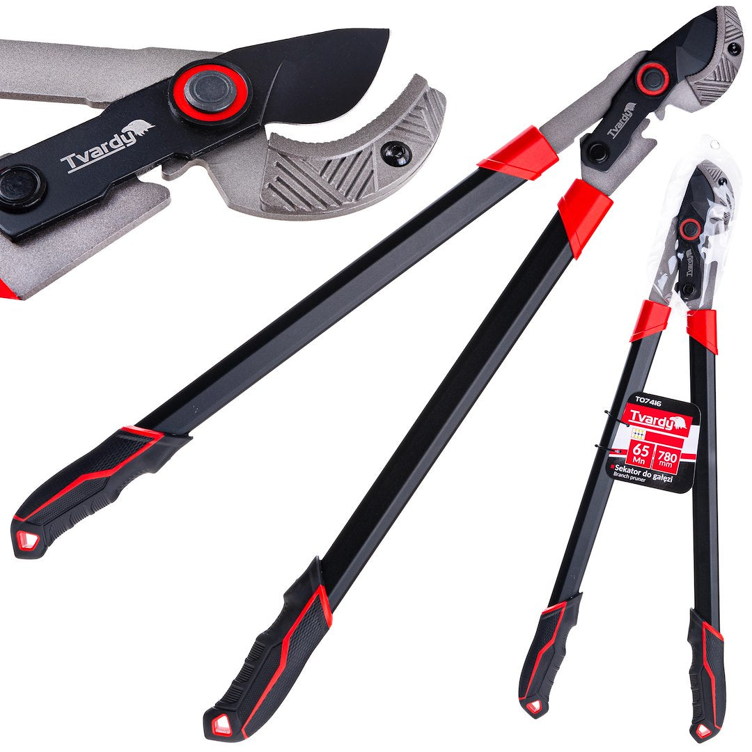 Foarfeca de gradina cu lama tip nicovala, 780 mm, 65 Mn, PTFE, Tvardy T07416