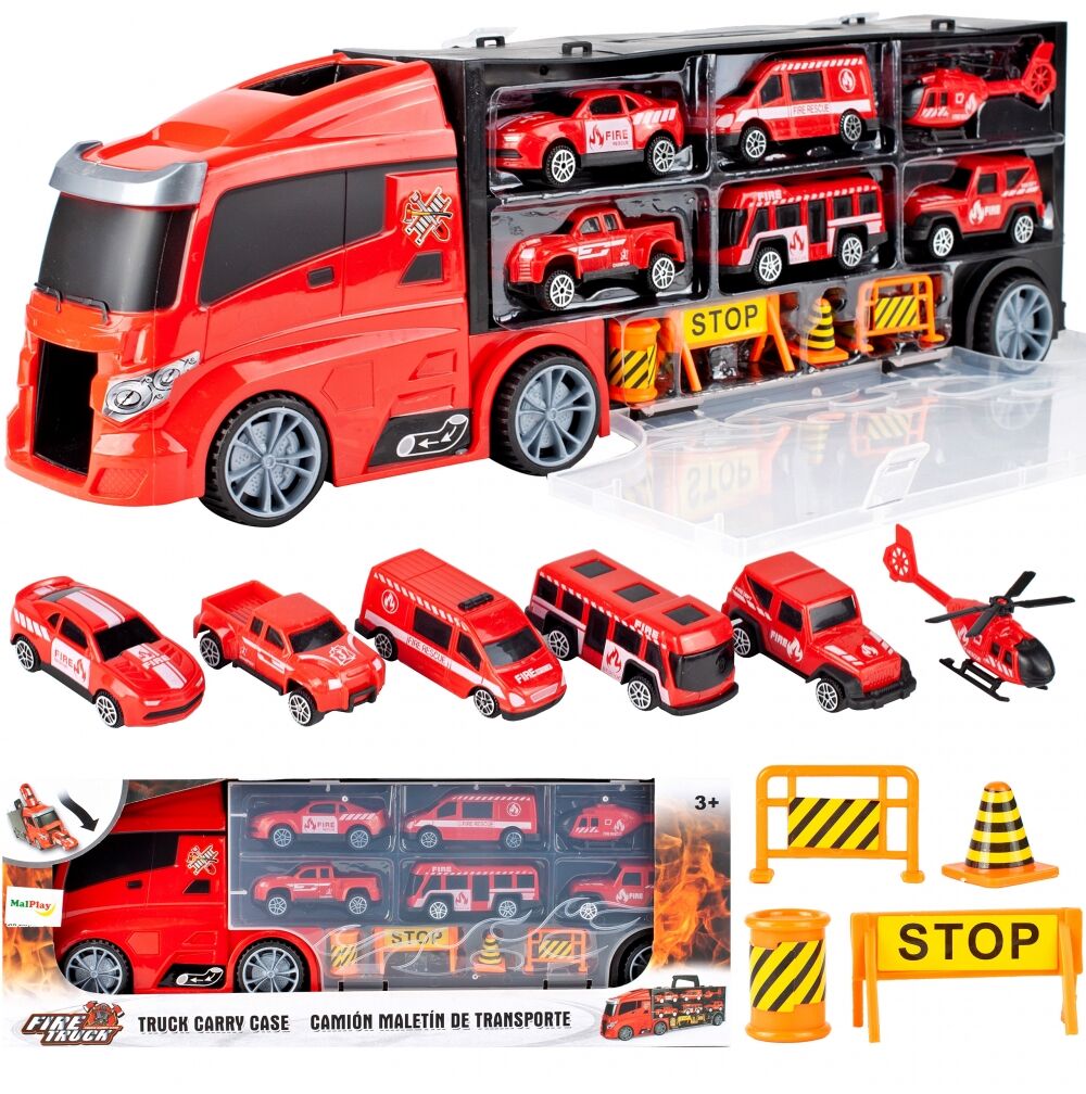 Set camion cu 6 vehicule pompier, MalPlay 108441