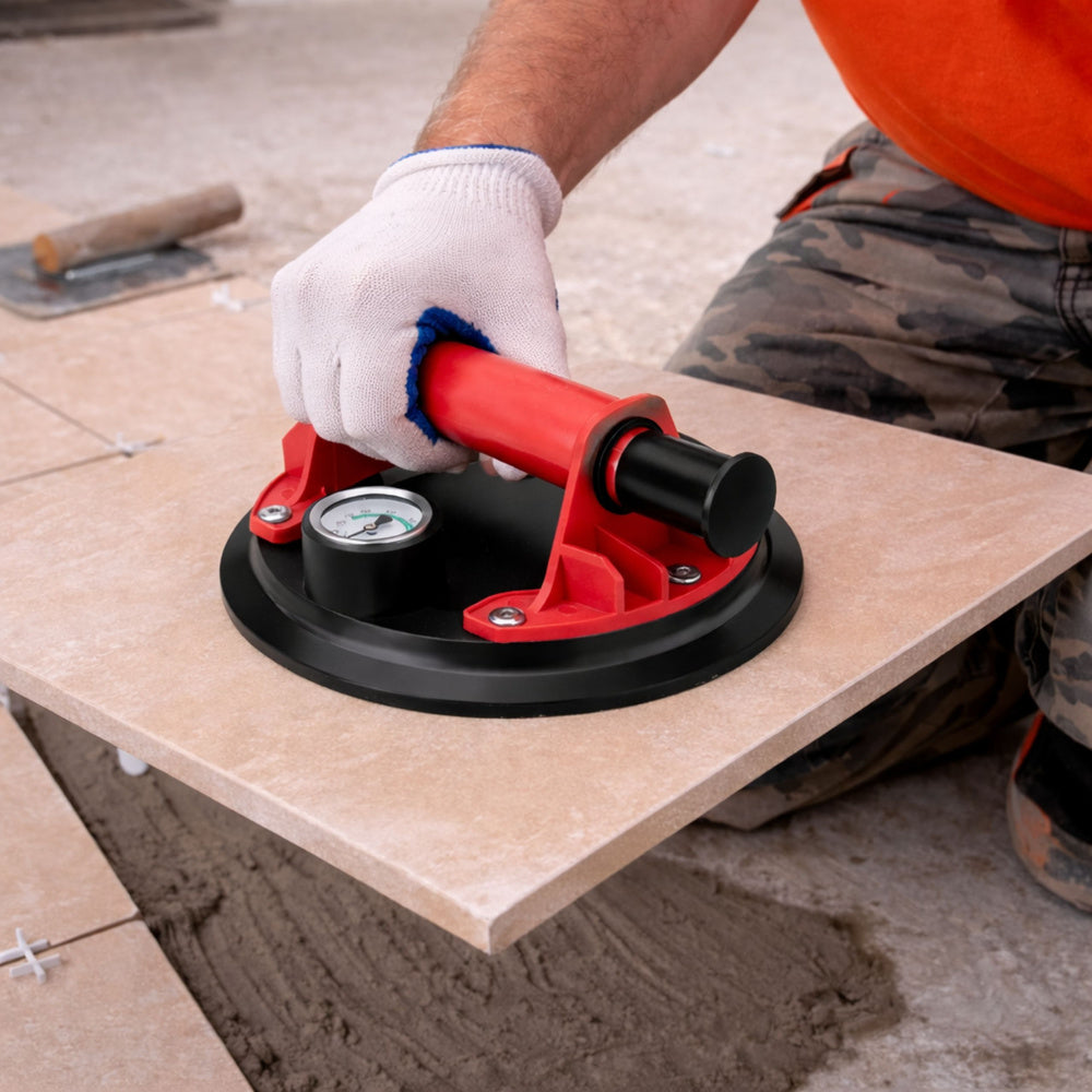 Ventuza cu vid pentru placi ceramice si sticla, manometru 20 cm, Lean 29289