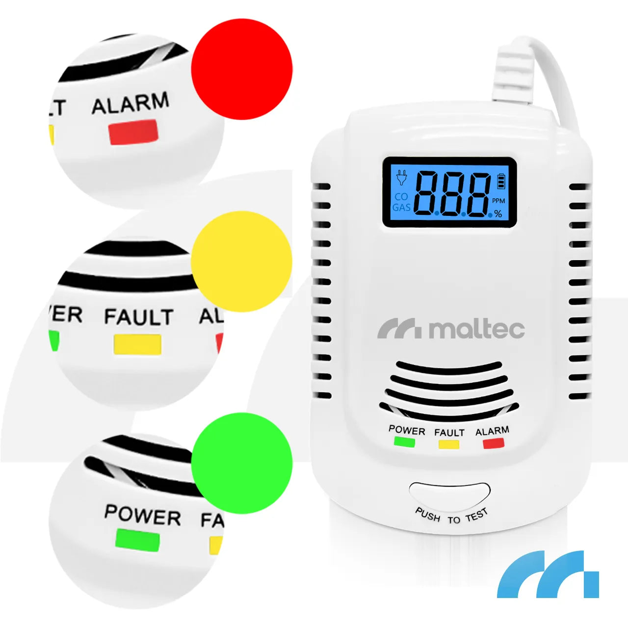 Detector 2 in 1 pentru gaz si GPL SafeSensor3000, afisaj LED, MalTec 113562