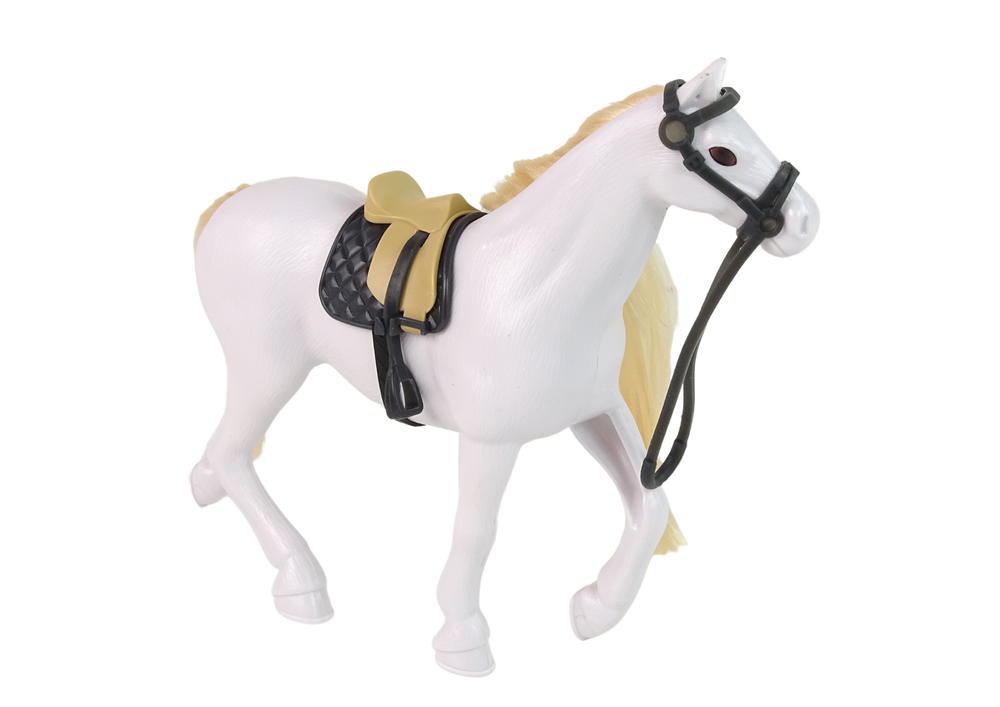 Figurina cal cu accesorii pentru ingrijire, grajd, 14 x 13 x 5 cm, Lean 13078