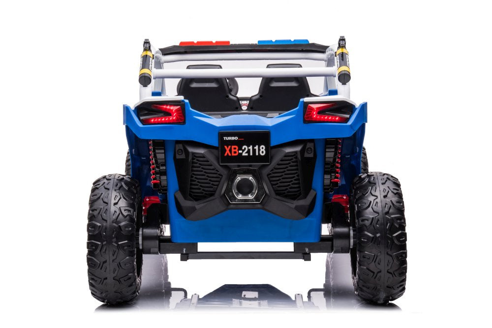 Masina electrica Buggy UTV Police Blue 4 x 4 cu acumulator, albastru, Lean 9816