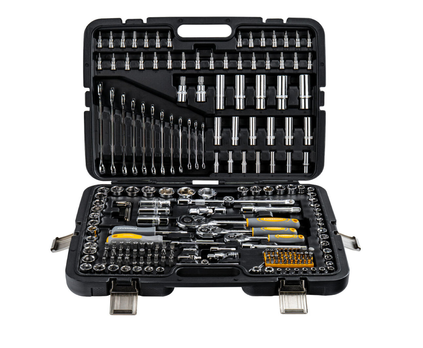 Trusa chei si biti PM-ZKNB-216SU-PRO, 1/2" | 1/4" | 3/8", 216 bucati, Powermat PM1613