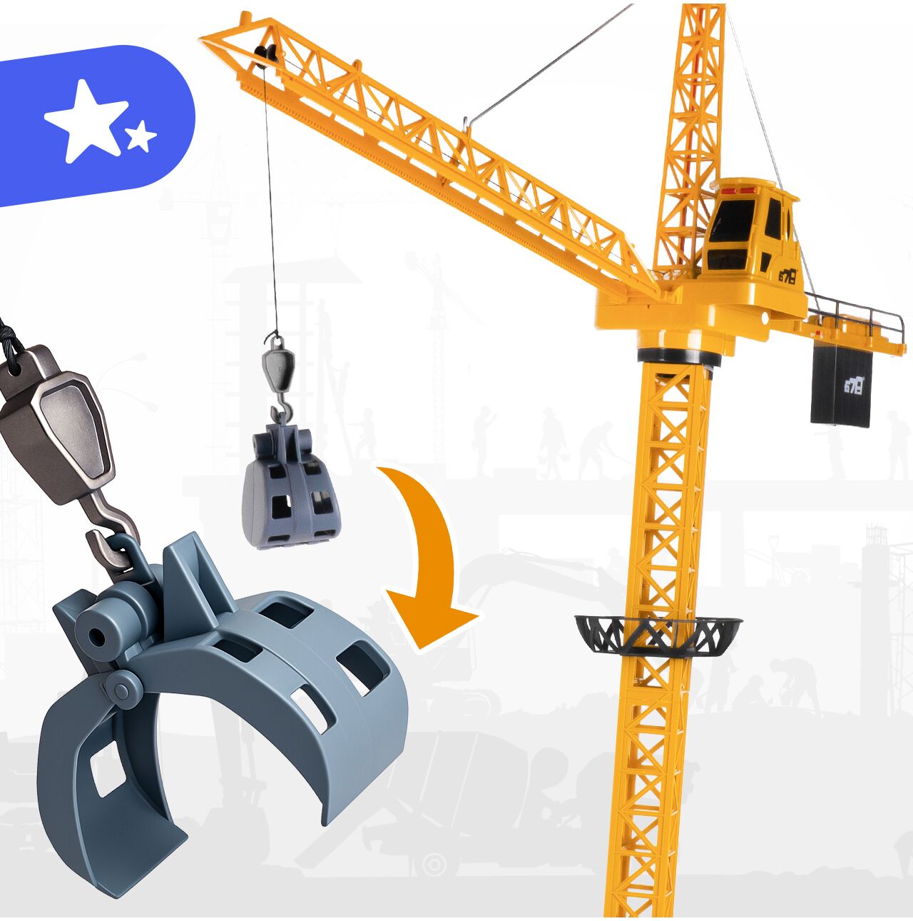 Macara gicantica cu telecomanda RC USB, 128 cm, MalPlay 113722