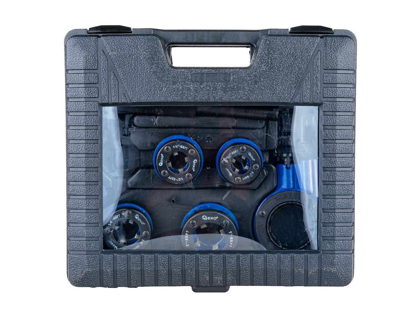 Set dispozitiv manual de infiletat tevi, 3/8"-1", 4 bucati, Geko G00998