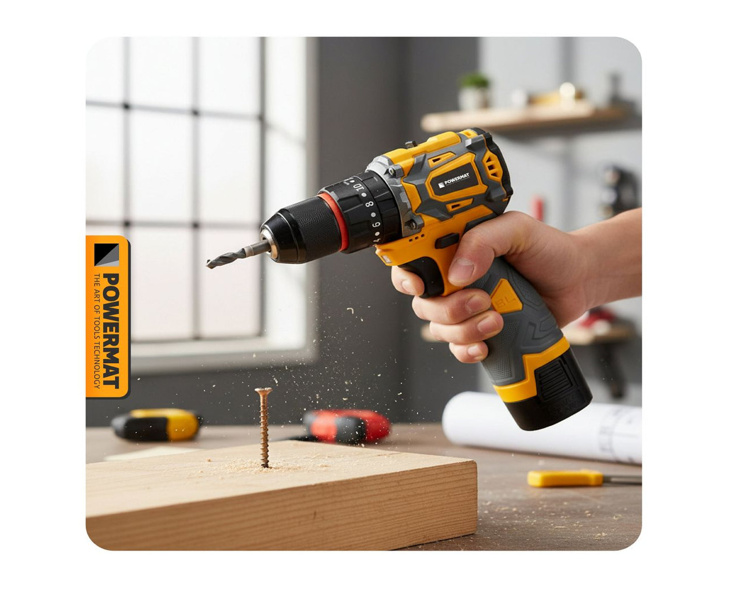 Masina de gaurit si insurubat cu acumulator PM-WA-16.8V-1.5M, Powermat PM1412