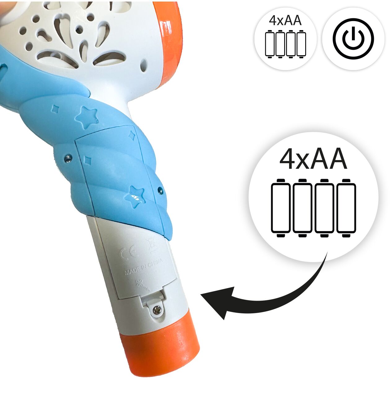 Pistol cu bule de sapun unicorn, 180 ml, MalPlay 111495