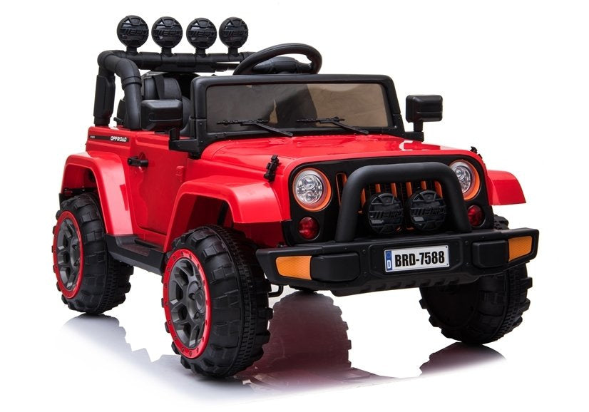 Masinuta electrica Jeep 4 x 4 cu telecomanda, scaun din piele ecologica, Lean 7408
