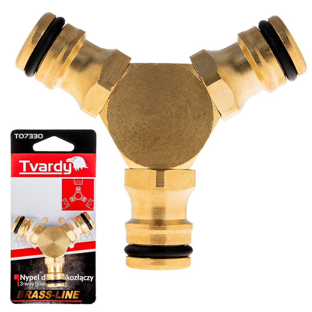 Cuplaj rapid furtun cu 3 cai Brass Line, Tvardy T07330