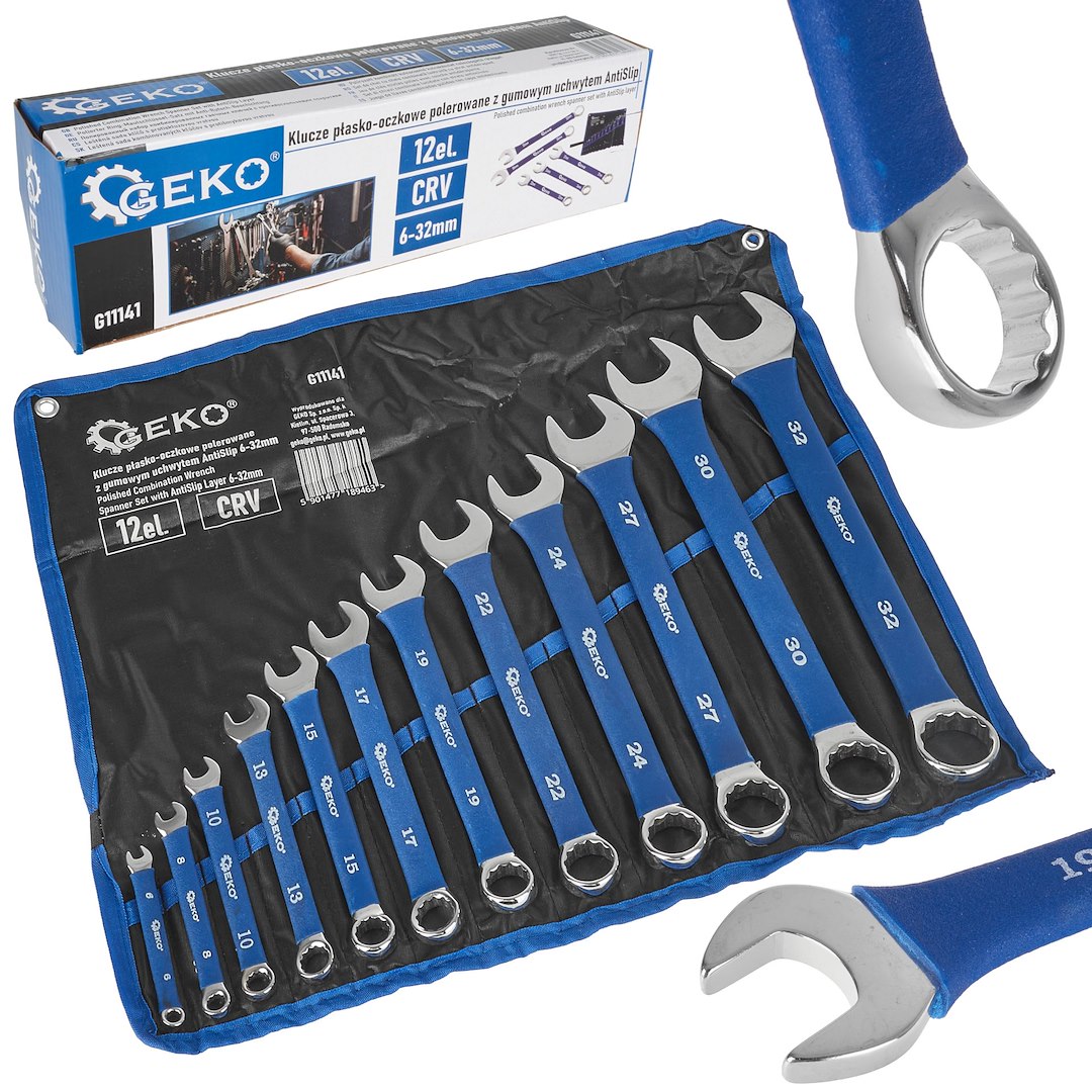 Set chei combinate cu maner antialunecare, 6-32 mm, 12 bucati, Geko G11141
