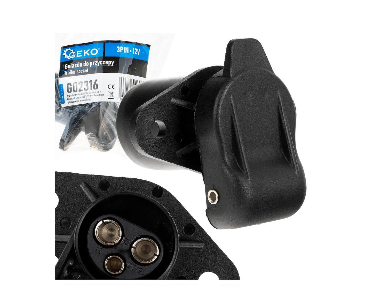 Prindere remorca 3PIN 12V, Geko G02316