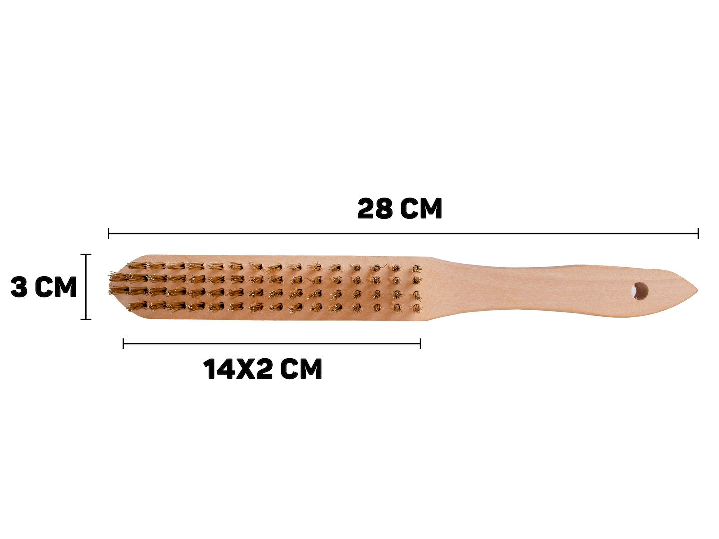 Perie pentru indepartarea ruginii, maner din lemn, 4 randuri de peri de sarma, Geko G00731