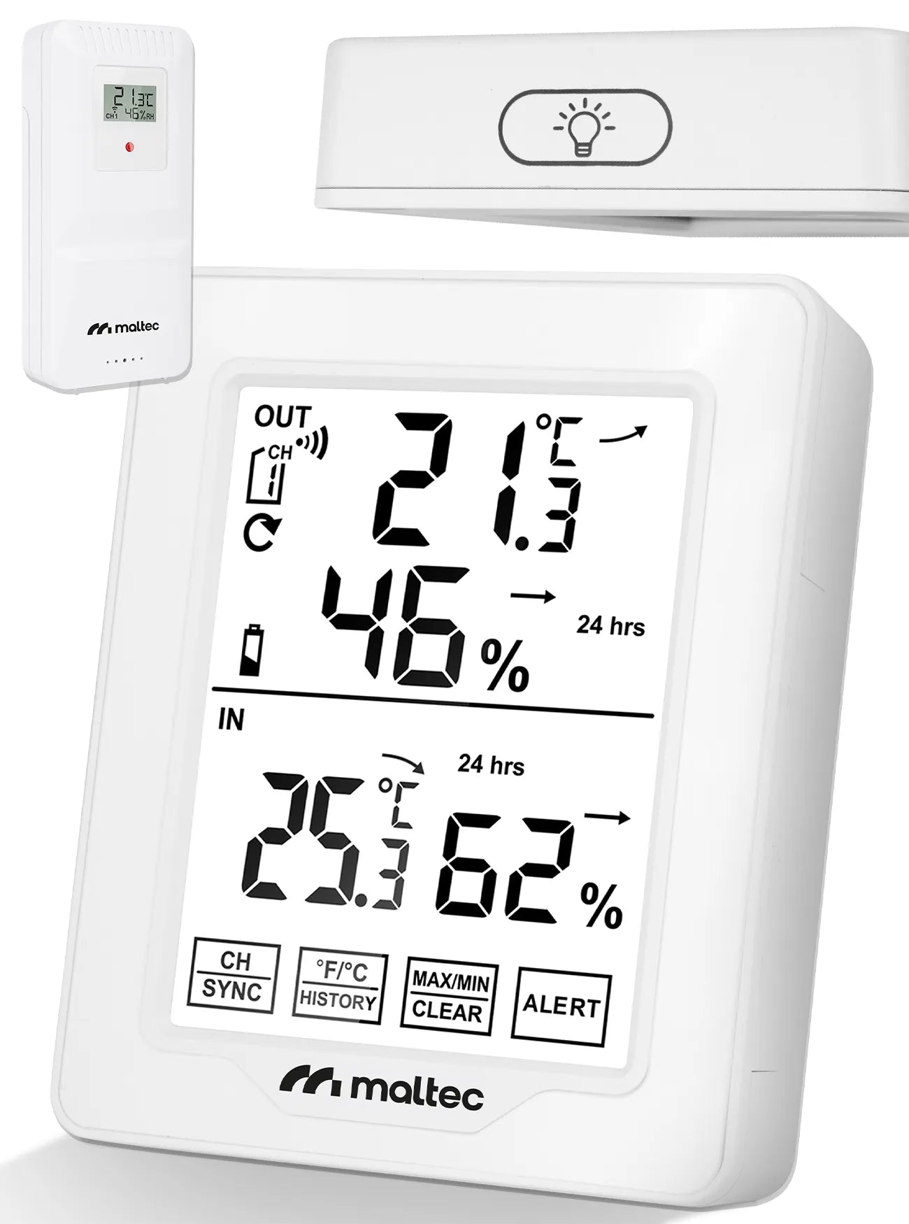 Statie meteo wireless cu termometru si hidrometru Daily600M, raza de actiune a senzorului 100 m, MalTec 112828