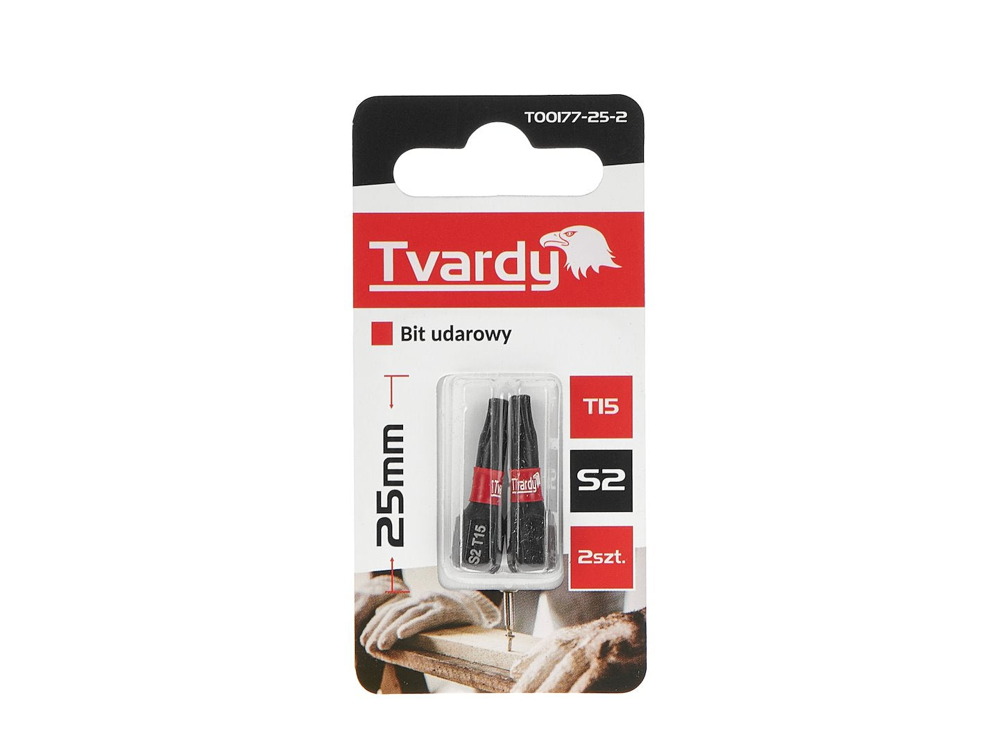 Set biti de impact T15, 25 mm S2, 2 bucati, Tvardy T00177-25-2
