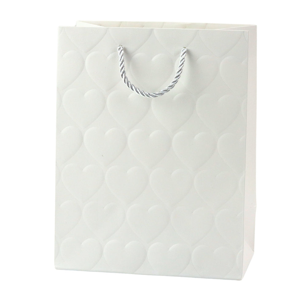 Punga de cadou cu inimioare in relief, 23 x 18 x 10,5 cm, Lean 22261