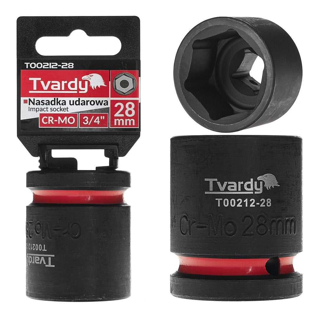Cheie tubulara de impact in 6 puncte 3 / 4", 28 mm, Cr-Mo, Tvardy T00212-28